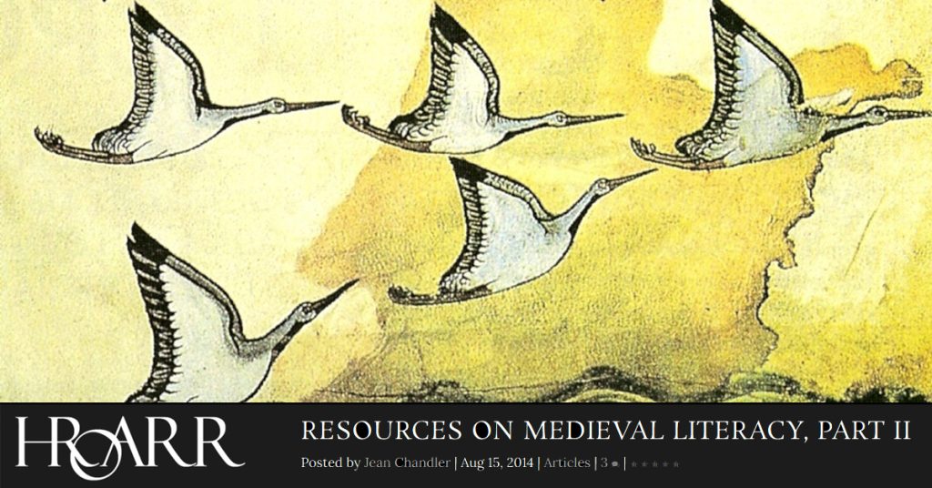 Resources on Medieval Literacy, Part II